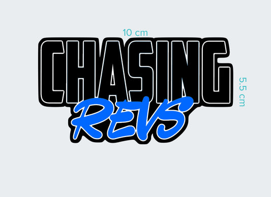 Chasing Revs blue sticker