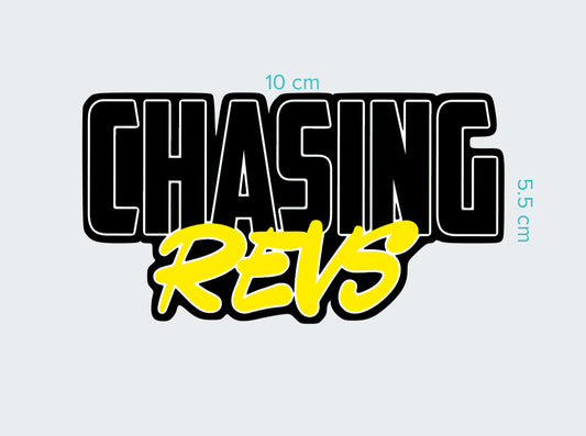 Chasing Revs yellow sticker